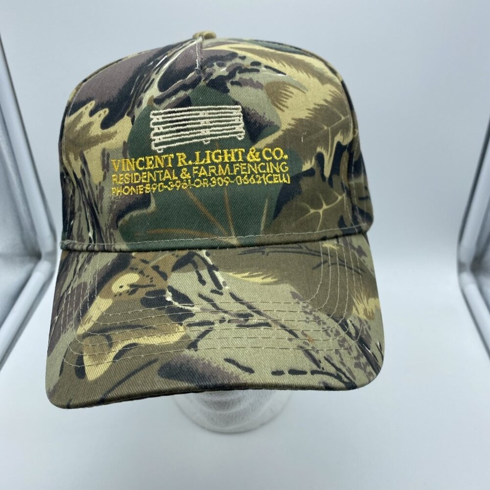 Vincent R Light & Co. Residential & Farm Fencing Camo Hat Cap Hook & Loop